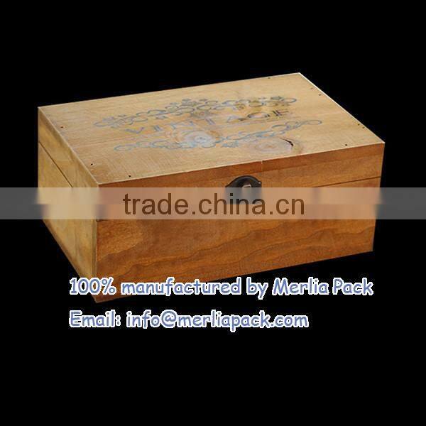 DIY Crafts Wood Chest Box Hinged Metal Clasp Rectangle Memorable Box