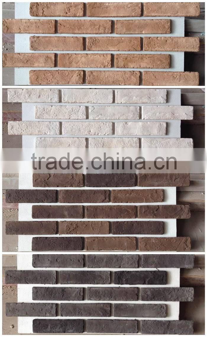 Natural look thin brick panel for outdoor decoration