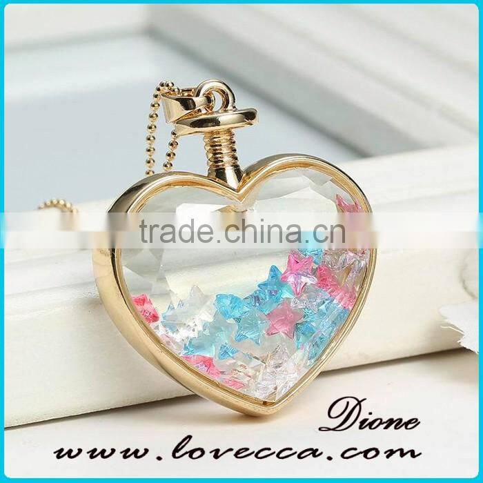 New products Necklace 2016 heart shaped with colorful crystal beads