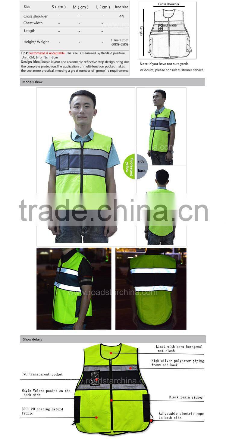 Reflective High Visibility Safety Motorcycle Vest