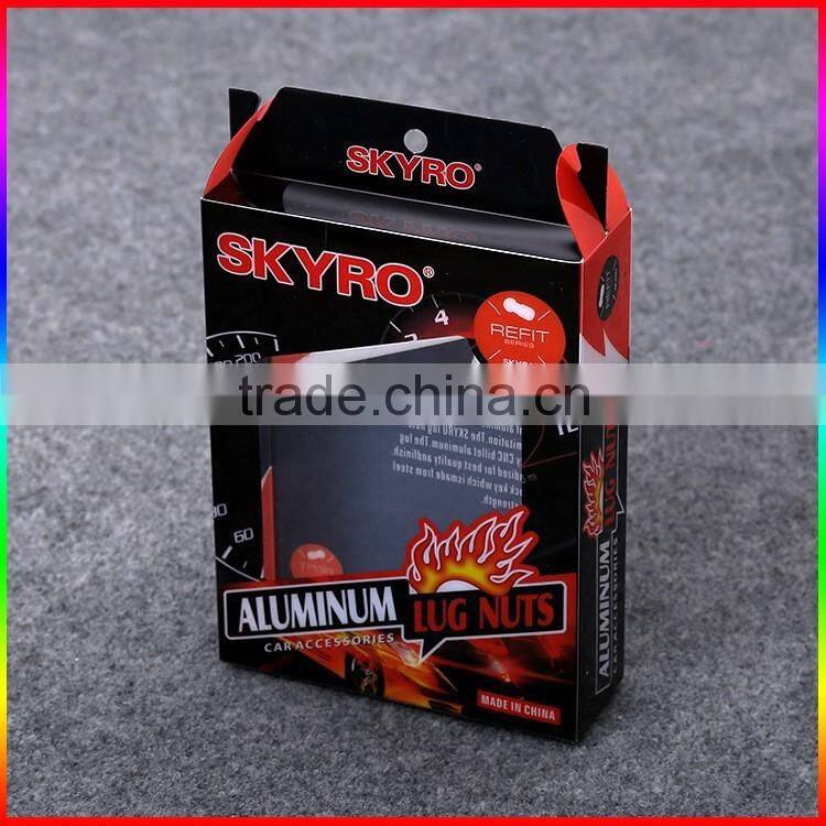 custom red PVC packaging box with white printing