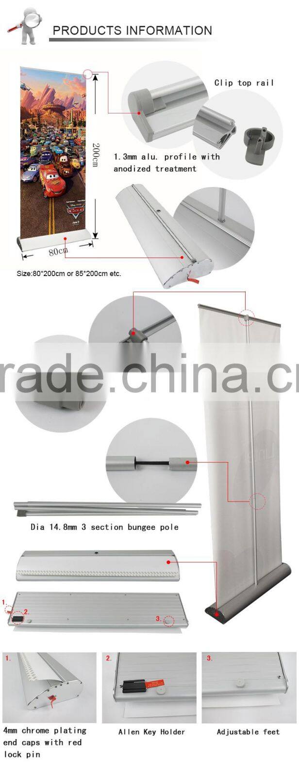 advertising retractable backdrop roll up stand