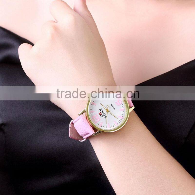 Hot pink wristwatch fashion women watch