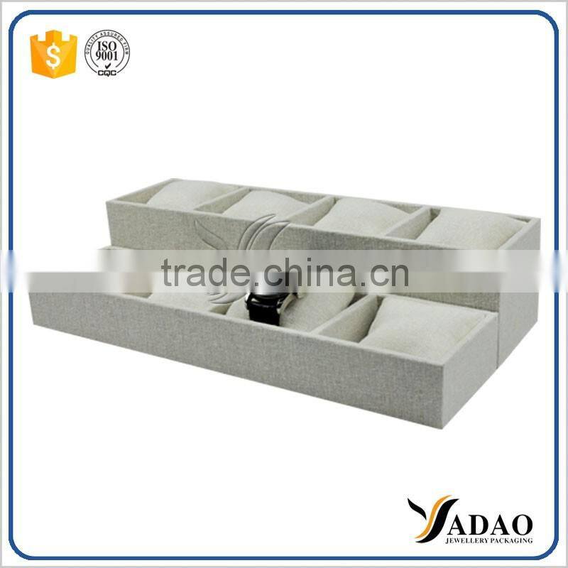linen cover customize display trays watches wooden display tray