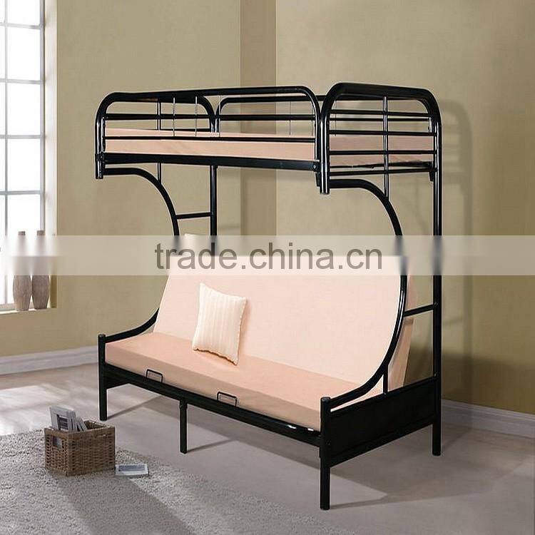 High weight durable metal futon bunk beds frame metal bunk bed