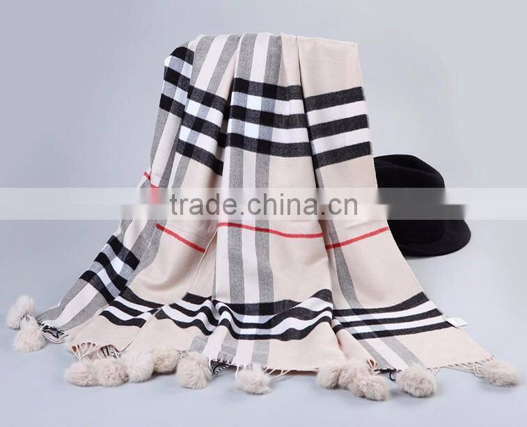 Made in China Designer Wholesale Women's Winter Classic Grid Long Reversible Scarves Shawl