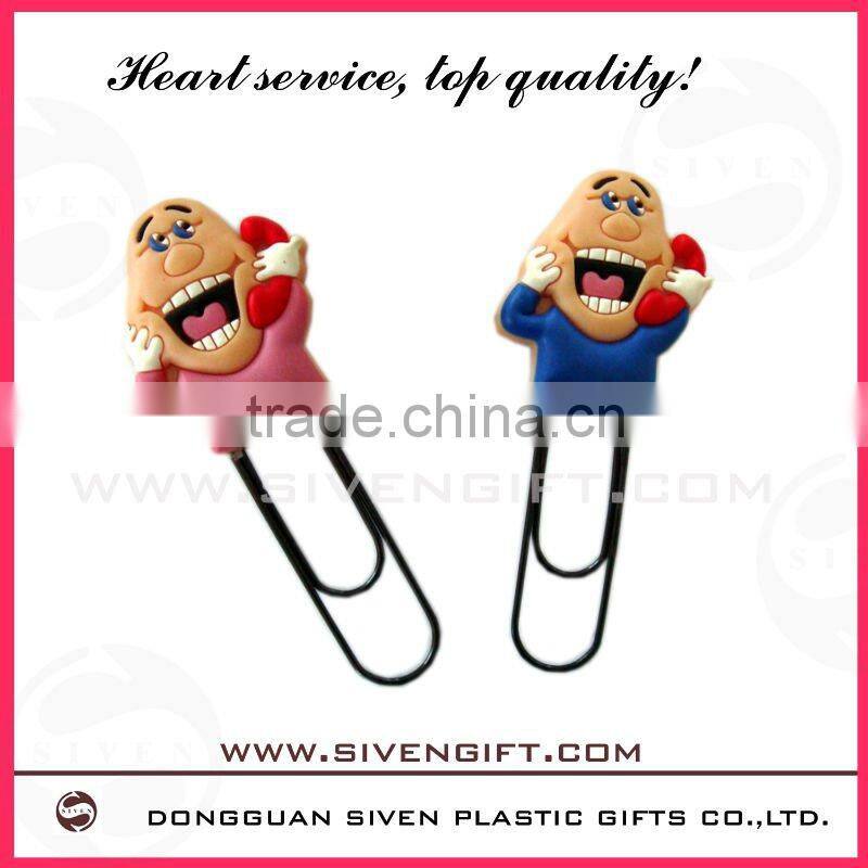 Coloful animal and flower pvc book clip for giveaway gifts