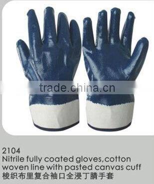Jersey lining fully coated,knit wrist,with blue nitrile coated gloves