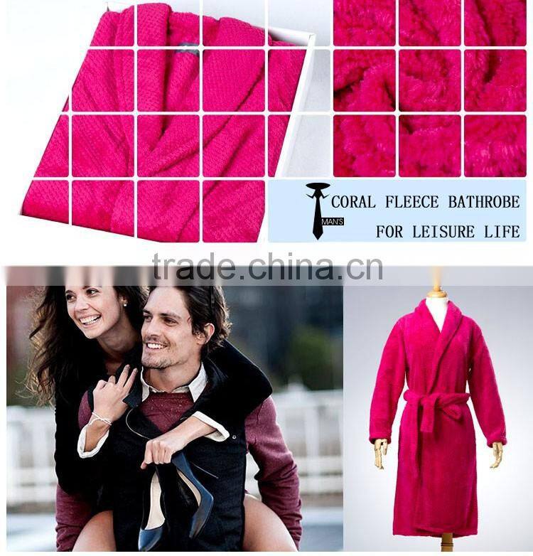 RED cotton bathrobe men, hotel bathrobe