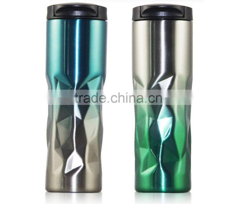 Best double wall 16oz stainless steel travel mugs with screwed lids