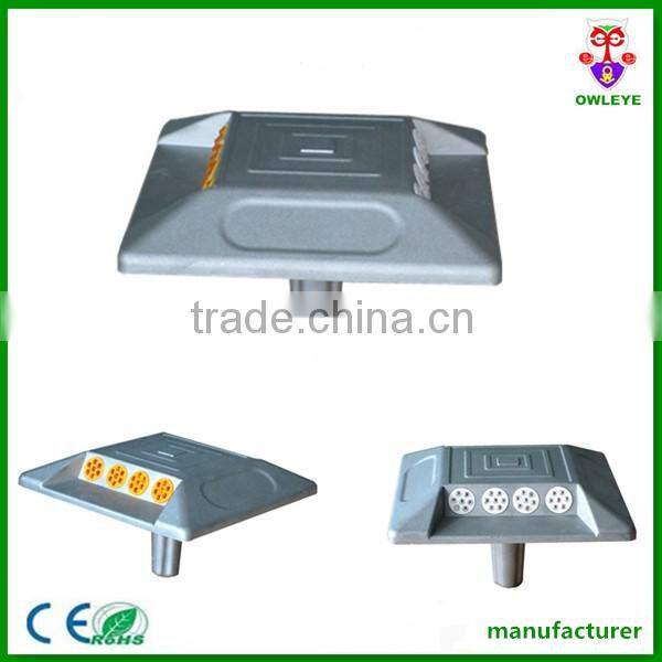 Yellow Reflective Square Aluminium Cat Eyes Road Stud For KSA Market