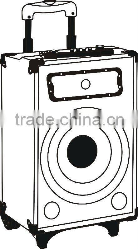 speaker with wooden box