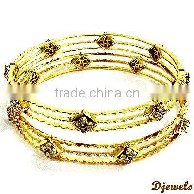 Diamond Ladies Gold Bangles / Ladies Gold Bangles/bangles jewelry