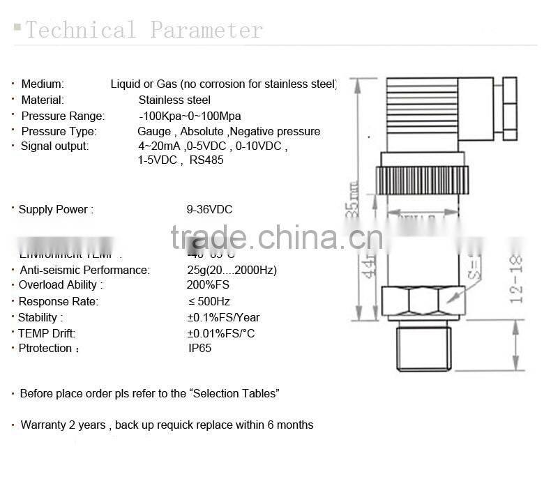TP-C-12 air pressure transmitter with high resolution can be customized