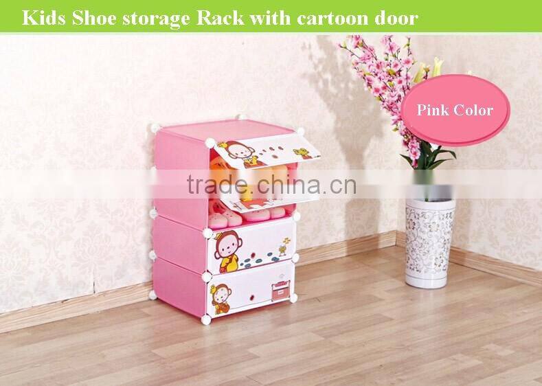 home Organizer storage cabinet,cartoon MOKYO pattern shoe storage cabinet,door unite design plastic luxury shoe cabinets storage