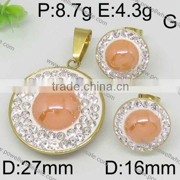 Fashion hot wholesale gold plated jewelry sets round style