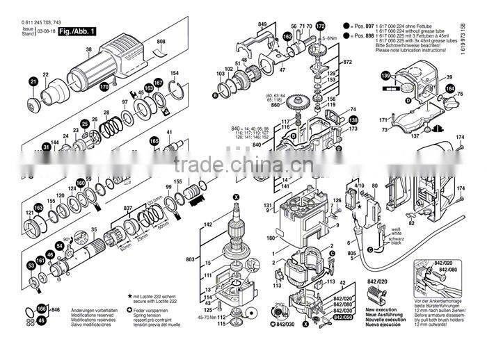 GBH11DE power tool parts O-rings