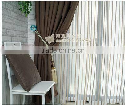 2015 hot sale 016 linen like curtain fabric ; made up curatin in hotel or home