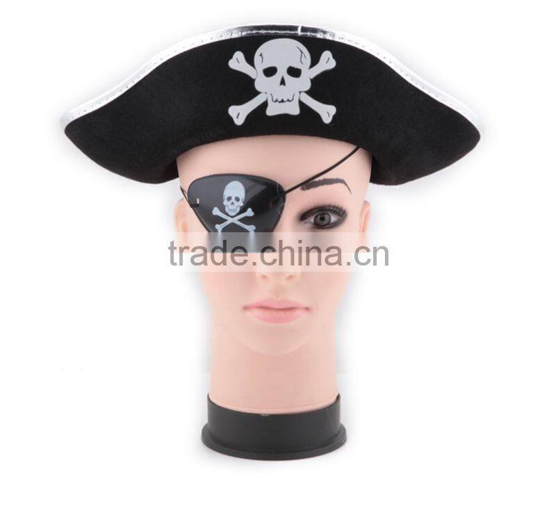 Cheap Promotional Black Gold Adult kids non-woven Party Pirate Hat