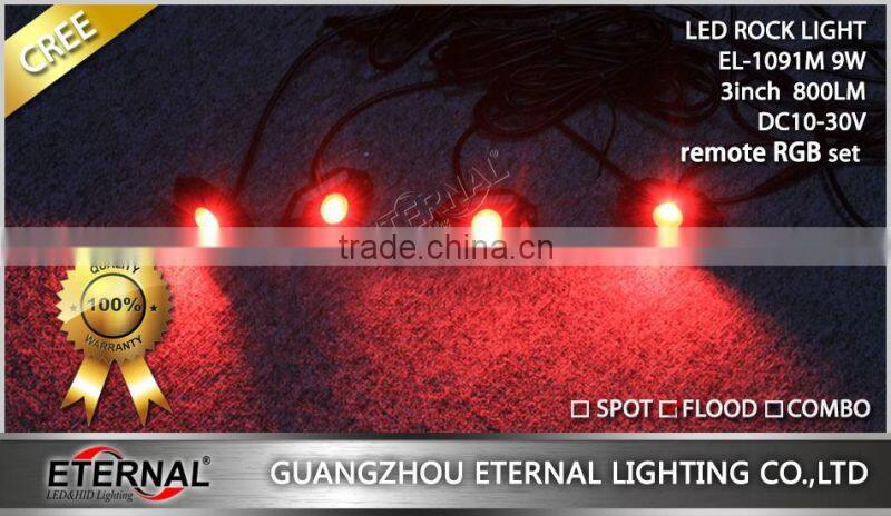9W high brightness Multicolor RGB Rock Lights For Jeep Wrangler JK TJ WJ XJ MJ Trucks offroad