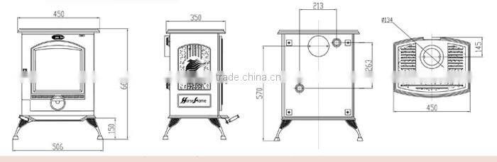 Excellent supplier wood logs fireplace/wood burning stove with glass door