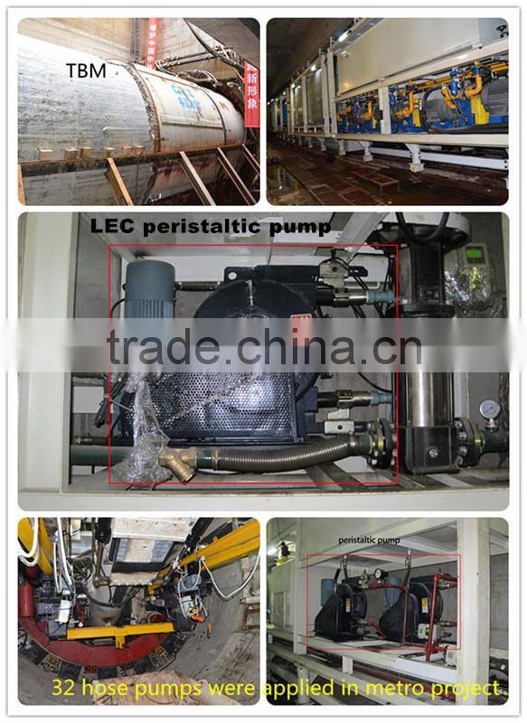 Adjustable flow rate industrial rubber squeeze pump with sprocket chain transmission