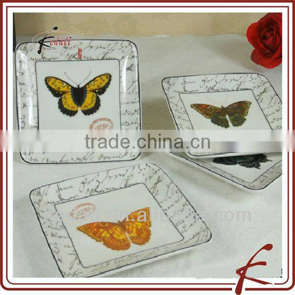 10" ceramic food plate with decal decoration