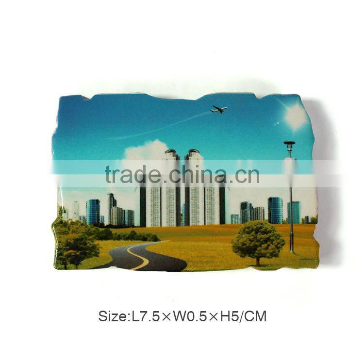 Printed resin souvenir city magnets