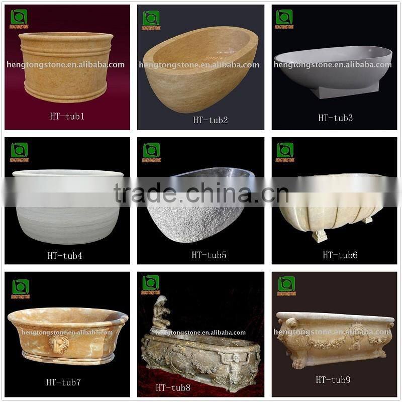 Freestanding White Marble Oval Bathtub For Sale