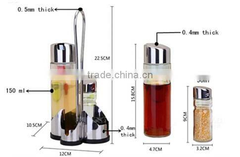 2016 4 Pieces Salt And Pepper Galss Spice Set/ Oil And Vinegar Spice Set