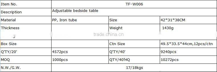 bedside table/ folding bedside table /adjustable bedside table