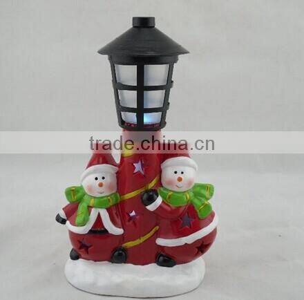 European light oil resin snowman with led light christmas gifts 2016
