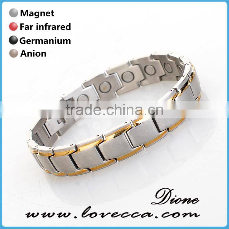 factory wholesale stainless steel mens health bio magnetic energy bracelet