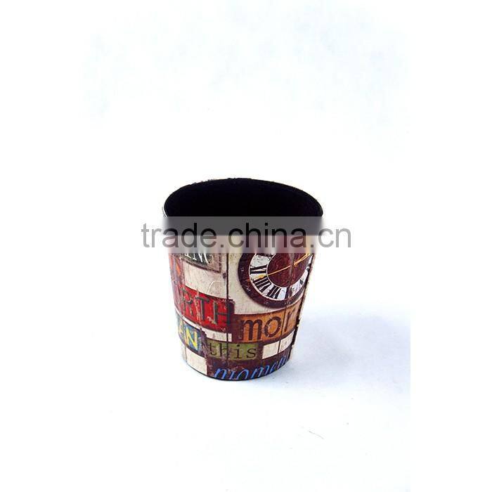 Hot Sale Waste Bin Roma Clock Print Faux Leather Trash Can