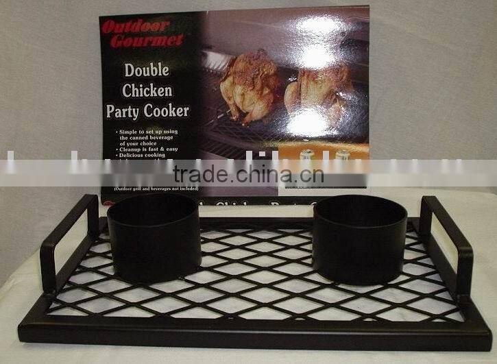 beer can wire chicken cooker with chrome plate