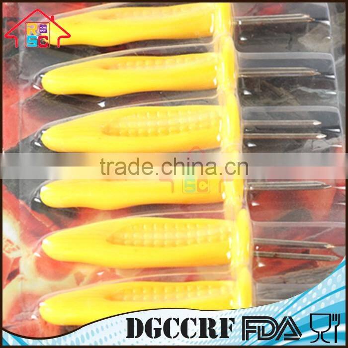 NBRSC 8 Pcs Stainless Steel Corn Holders Corn BBQ Forks Skewers Prongs Tools Safety