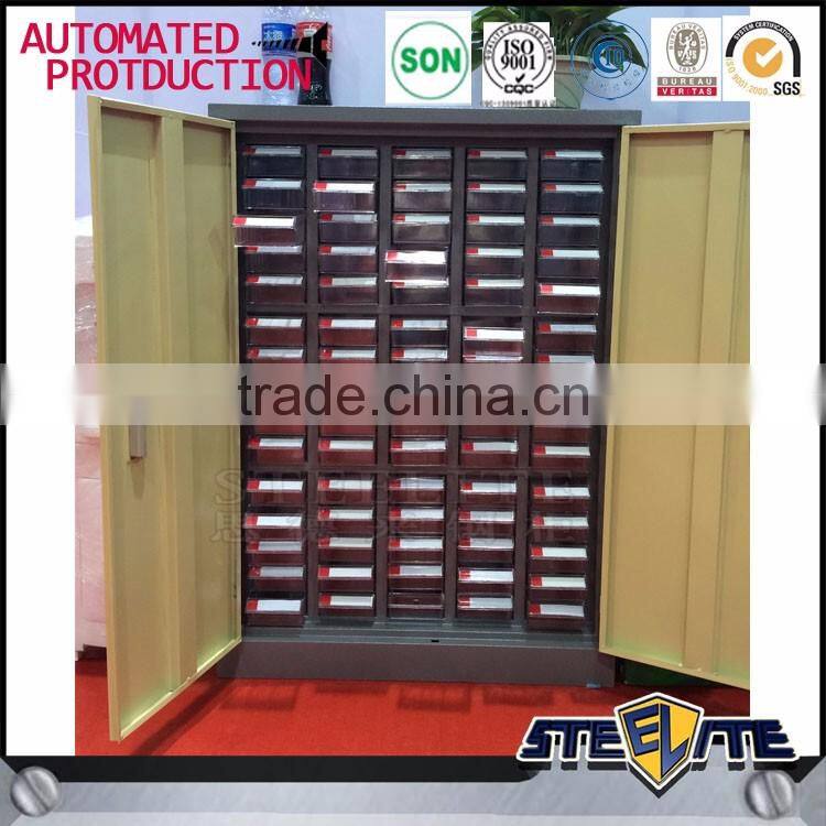 Steel workshop plastic storage cabinets with 75 drawers