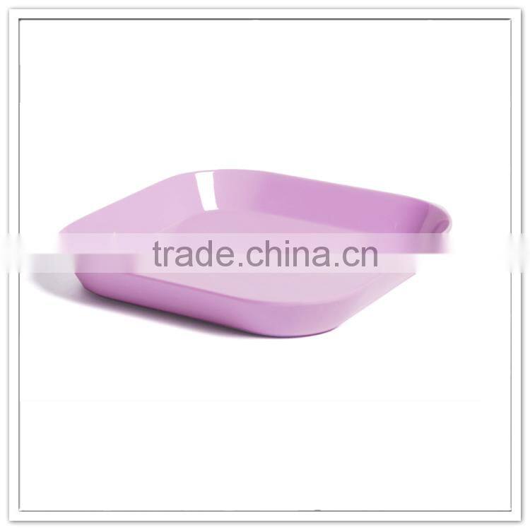 OEM accepted Wholesale contemporary pink plastic square vegetable tray, melamine serving tray airline