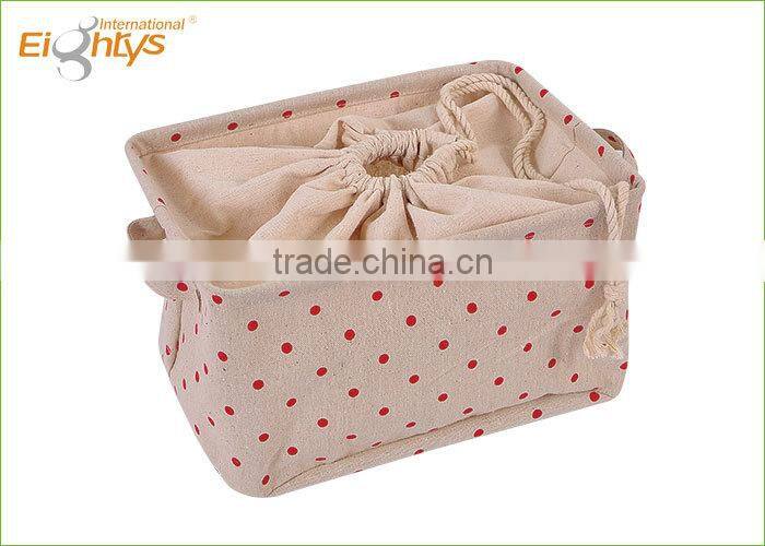 new product foldable eco-friendly cotton and flax cloth storage box