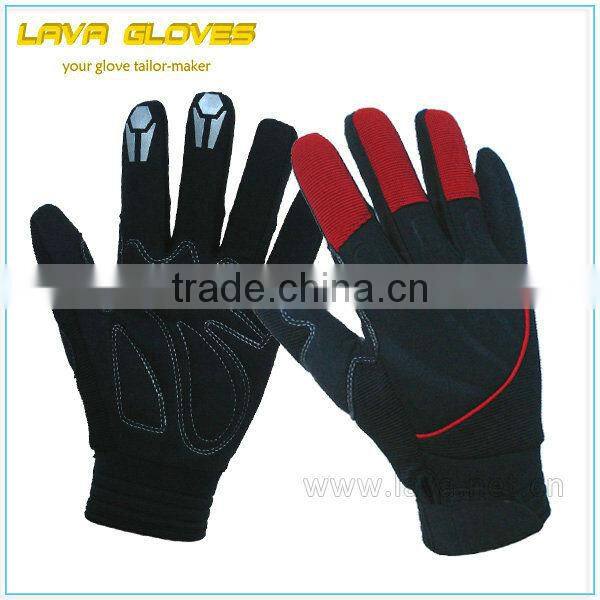 High Quality Synthetic Leather Machine Glove Safety Gloves/3 Finger Silicone Glove