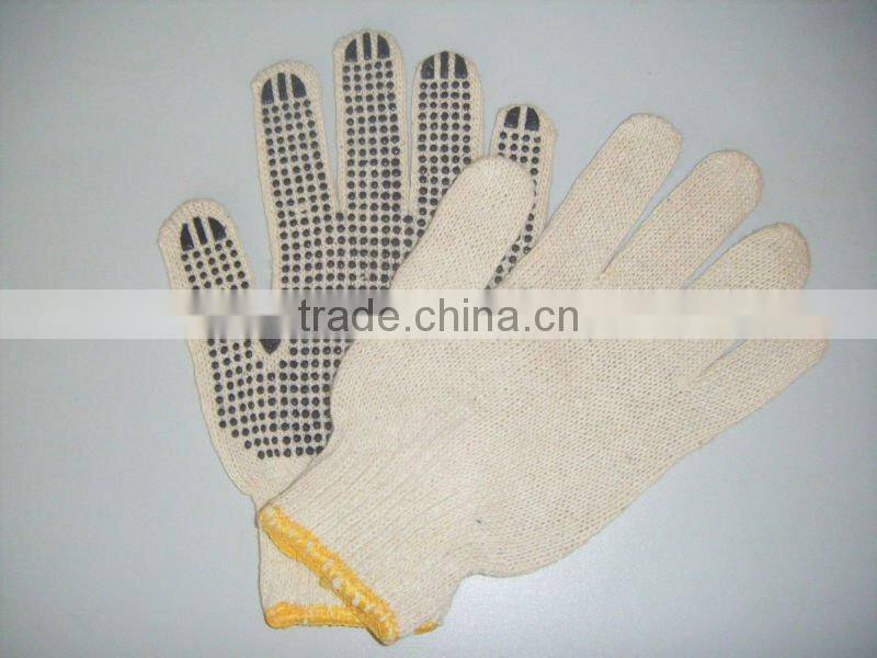 PVC dotted cotton gloves