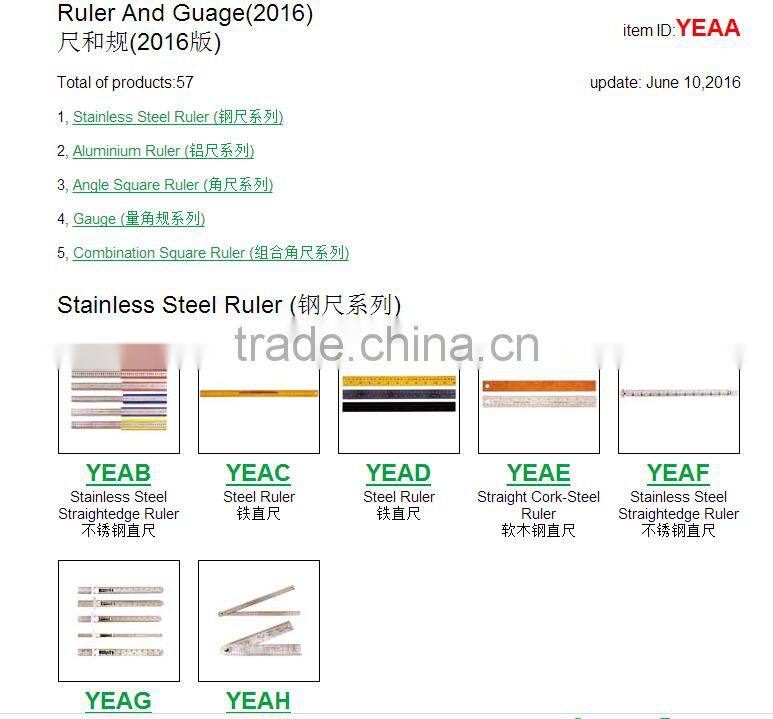 straight edge aluminum ruler cork backed no skid metric non marring rotting anodised finish etched scale