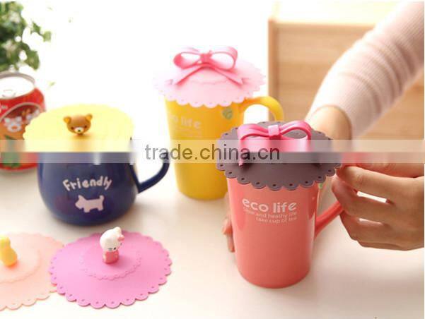 Silicone Anti-dust Suction Seal Lid Cap Coffee Mug Leak Proof Cover