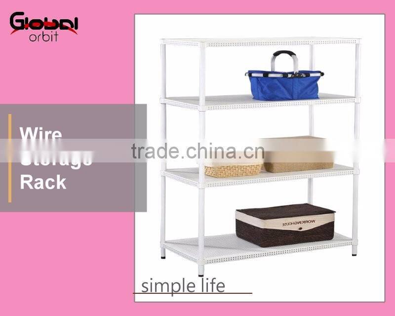 Multi Purpose House Storage Chrome Plated Kitchen Metal Shelf Vertical Wire Rack