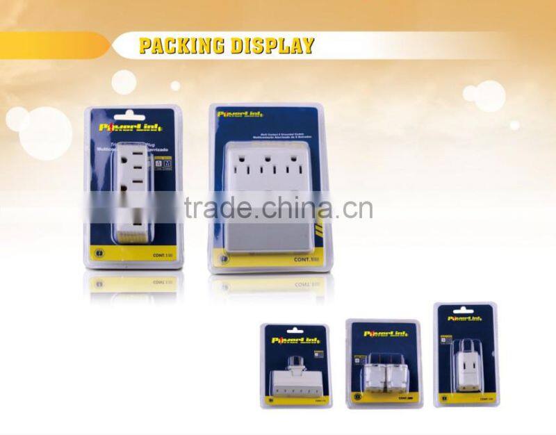 S60112 6 Way Electrical Outlet Wall Plug / Power Strip, UL listed, Six Socket Splitter