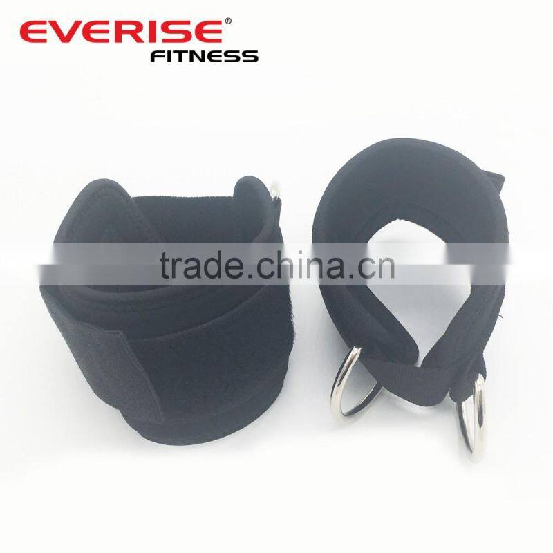Gym equipment ankle straps with neoprene