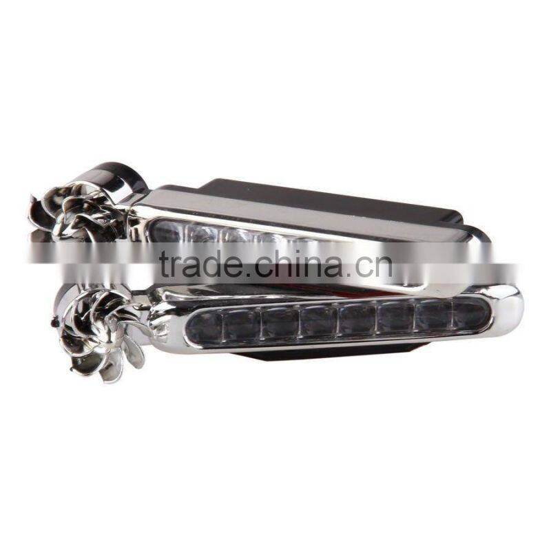 2 Pcs White 8LED Wireless Wind Powered Car SUV Daytime Running Driving Fog Light