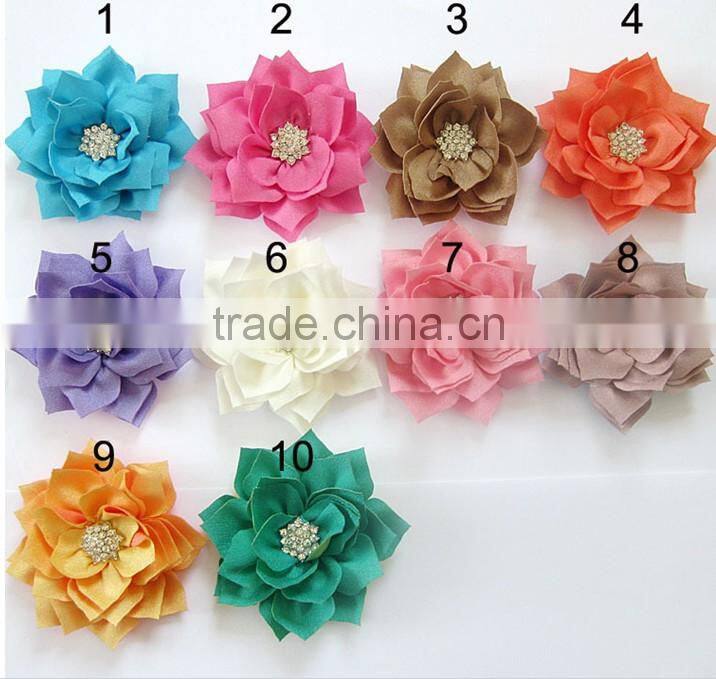 CF 0614 handmade chiffon bead black vintage wholesale shoe flower for lady shoes