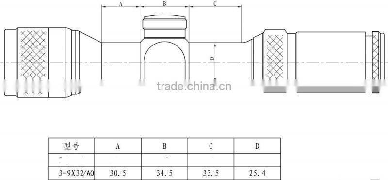 Compact Ak Weapon Recoil Resistant Tactical TM3-9X32AOE Riflescope