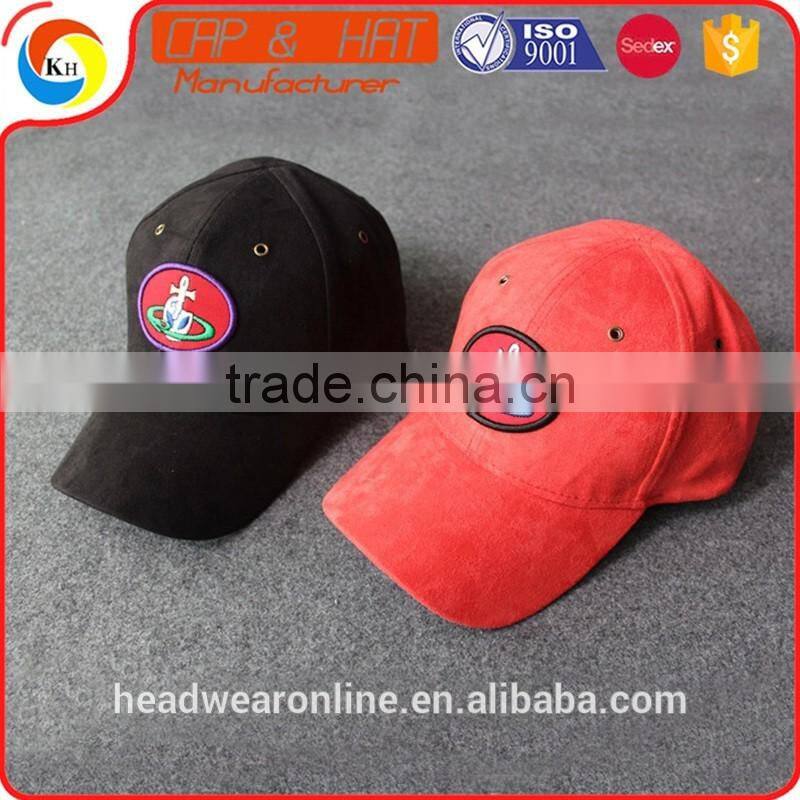 Custom Suede Fabric Embroidery Patch Baseball Cap Without Button